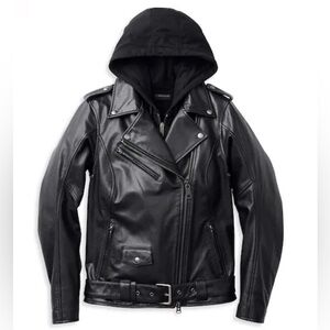Harley-Davidson Woman’s Potomac 3-in-1 Leather Biker Jacket Black Size Medium